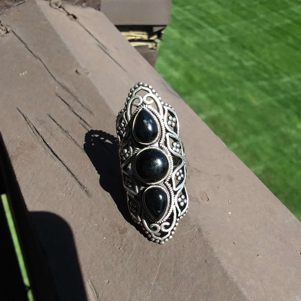 Onyx Sterling Silver Ring